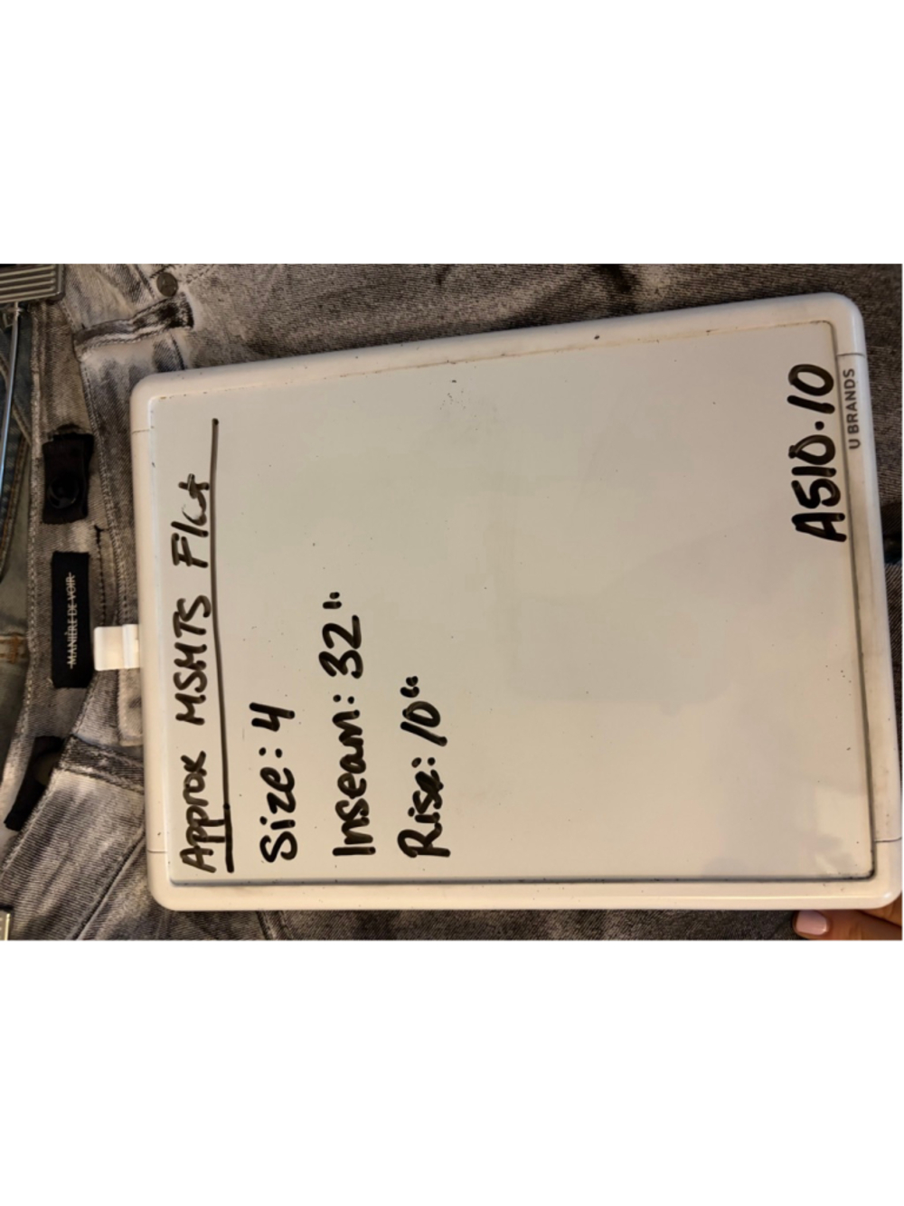 Manière De Voir Oil Print Tacked Fit And Flare Jeans - White/Grey Sz 4 - Picture 9 of 9